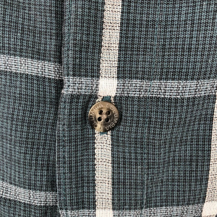 Columbia Short-Sleeve Cotton Check Shirt, Men's Size XL (approx.) cotton green type Vintage Second Hand