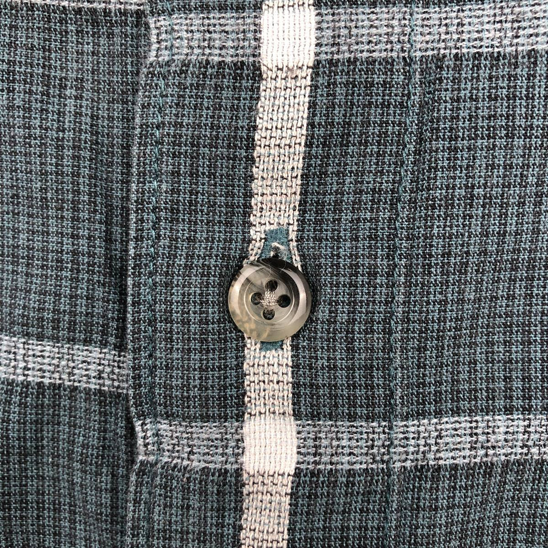 Columbia Short-Sleeve Cotton Check Shirt, Men's Size XL (approx.) cotton green type Vintage Second Hand