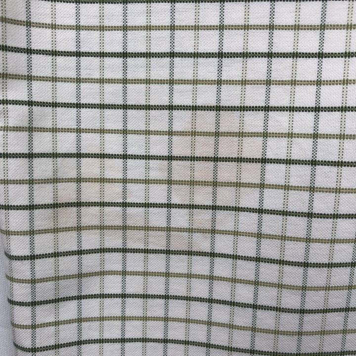 LLBean Short Sleeve Button-Down Check Shirt, Men's Size L cotton white type Vintage Second Hand