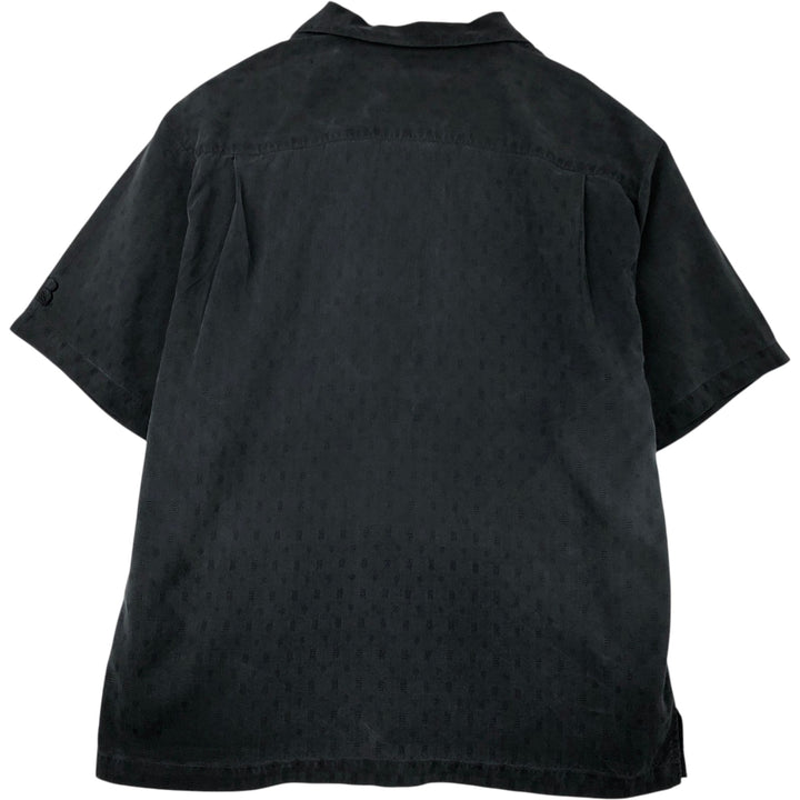 Tommy Bahama short sleeve open collar silk shirt, men's size L silk black type Vintage Second Hand
