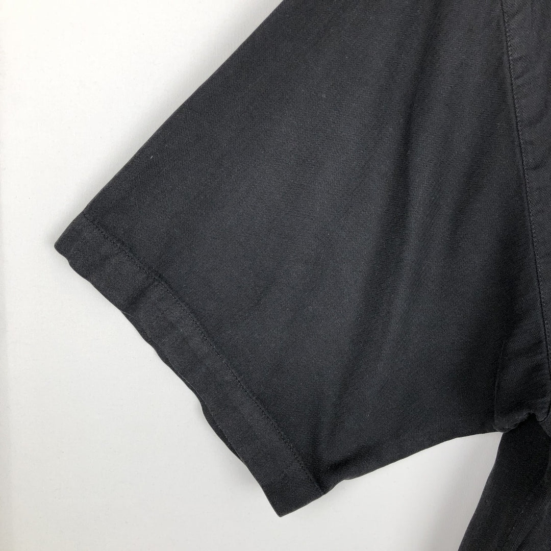 Tommy Bahama short sleeve open collar silk shirt, men's size L cotton black type Vintage Second Hand