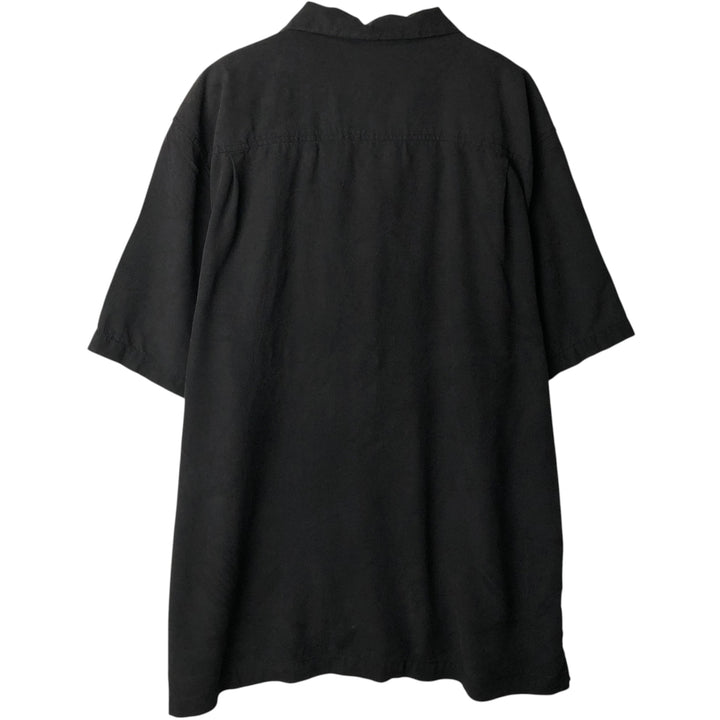 Tommy Bahama short sleeve open collar silk shirt, box shirt, men's XL size silk black type Vintage Second Hand