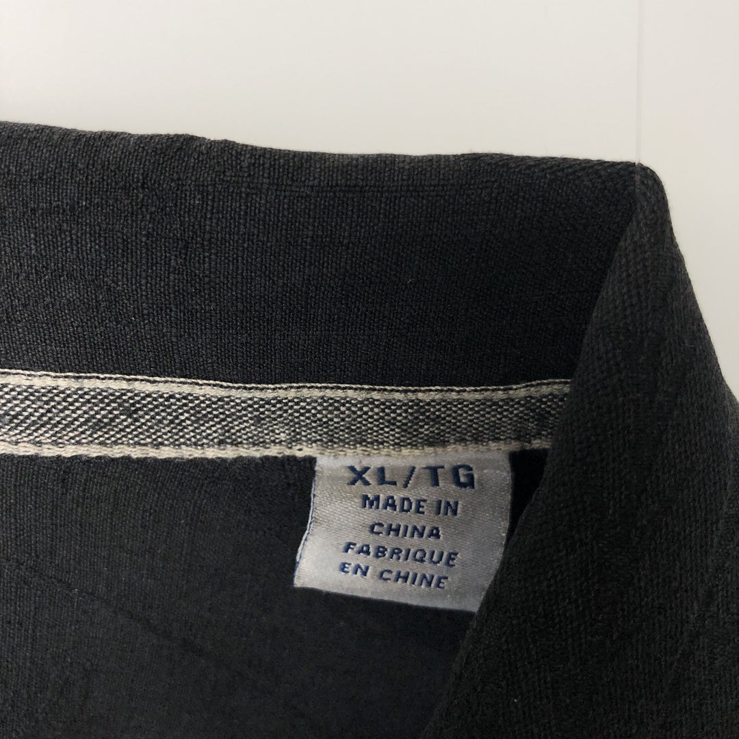 Tommy Bahama short sleeve open collar silk shirt, box shirt, men's XL size silk black type Vintage Second Hand