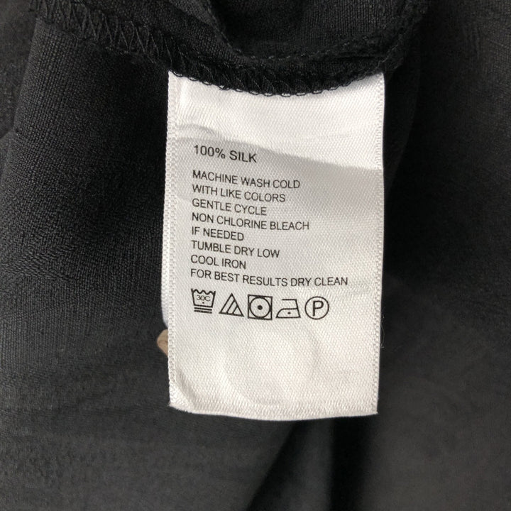Tommy Bahama short sleeve open collar silk shirt, box shirt, men's XL size silk black type Vintage Second Hand
