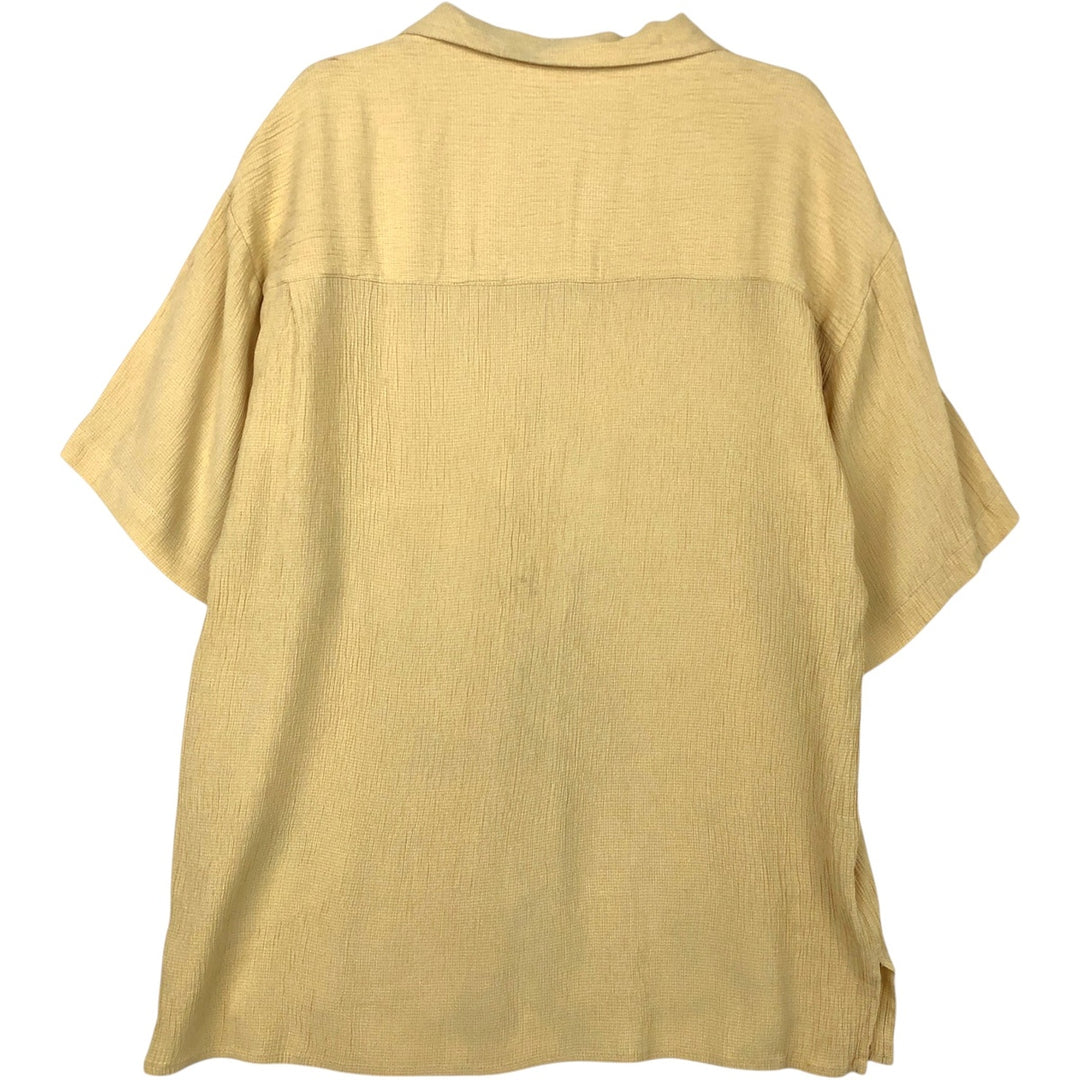MICHAEL BRANDON Short-Sleeve Open-Collar Rayon Shirt, Made in USA, Men's Size M (approx.) Rayon yellow type Vintage Second Hand