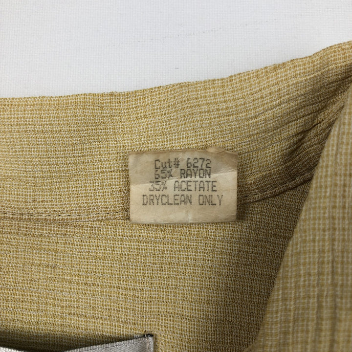 MICHAEL BRANDON Short-Sleeve Open-Collar Rayon Shirt, Made in USA, Men's Size M (approx.) Rayon yellow type Vintage Second Hand