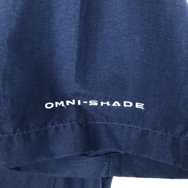 Columbia PFG OMNI-SHADE Omni-Shade Button-Down Short Sleeve Fishing Shirt Men's XL Nylon navy blue type Vintage Second Hand