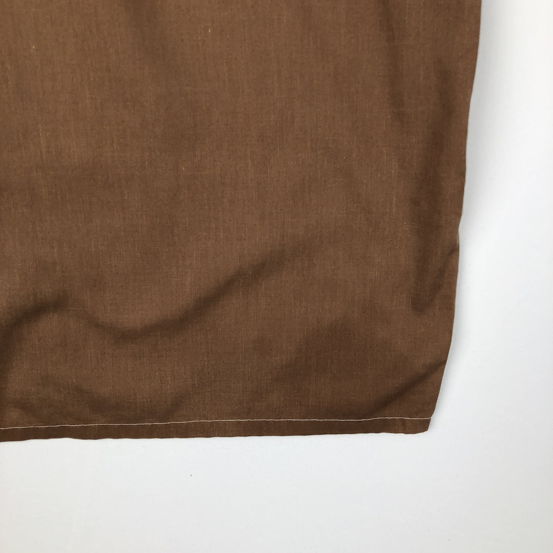 MOHAWK Short-Sleeve Open-Collar Cotton/Poly Shirt, Boxy Fit, Men's Size M polyester brown type Vintage Second Hand