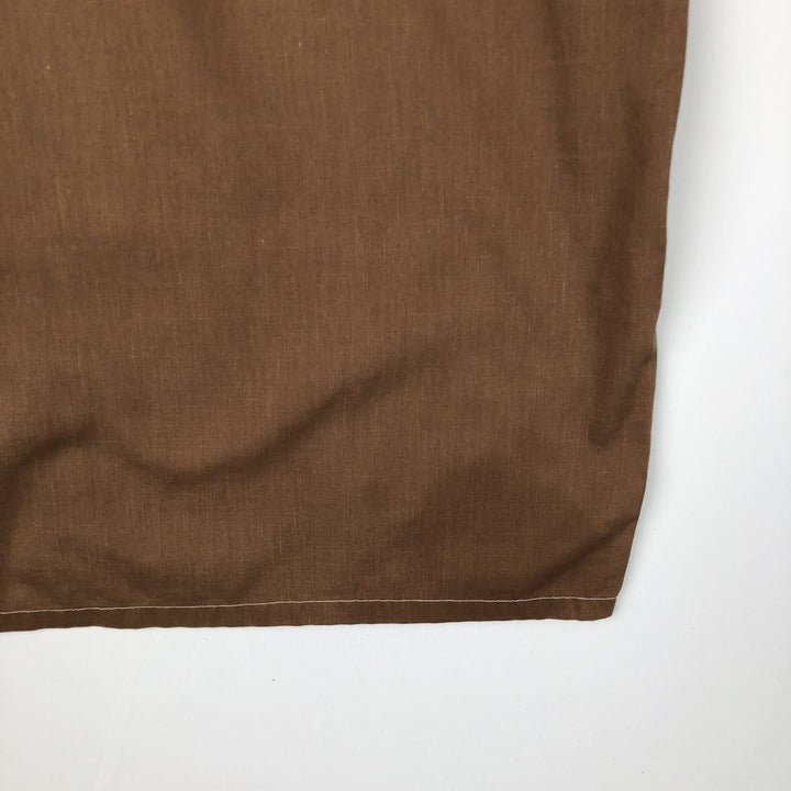 MOHAWK Short-Sleeve Open-Collar Cotton/Poly Shirt, Boxy Fit, Men's Size M polyester brown type Vintage Second Hand