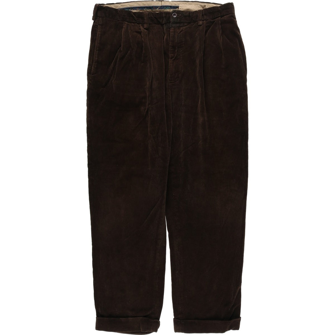 Ralph Lauren POLO by Ralph Lauren Two-pleat Corduroy Pants for Men, W34 cotton brown type Vintage Second Hand