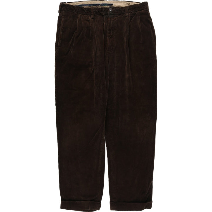 Ralph Lauren POLO by Ralph Lauren Two-pleat Corduroy Pants for Men, W34 cotton brown type Vintage Second Hand