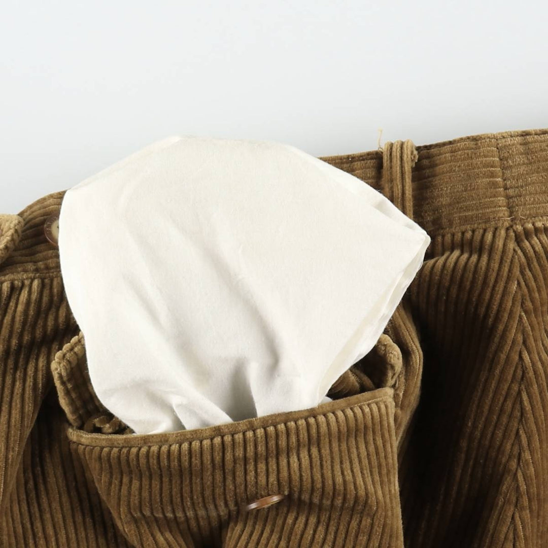 Valentino VALENTINO JEANS Two-pleat wide-wale corduroy pants, men's size W32 (approx.) cotton beige type brown Vintage Second Hand