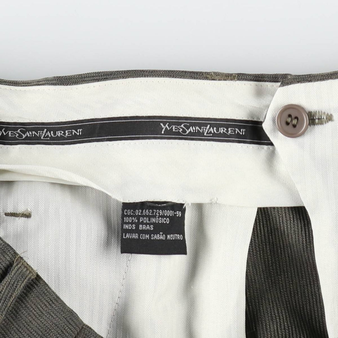 ~1990'S Yves Saint Laurent Two-Pleat Slacks Pants Men's W35 (approx.) Vintage others gray type Vintage Second Hand