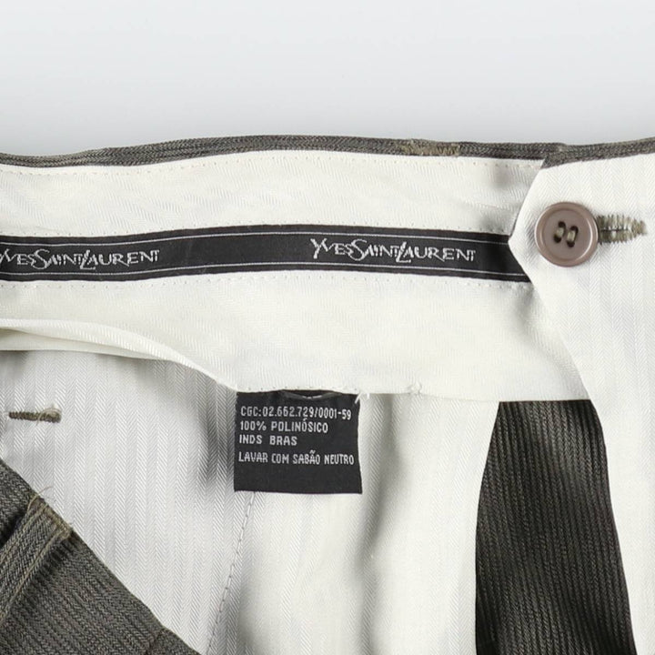 ~1990'S Yves Saint Laurent Two-Pleat Slacks Pants Men's W35 (approx.) Vintage others gray type Vintage Second Hand