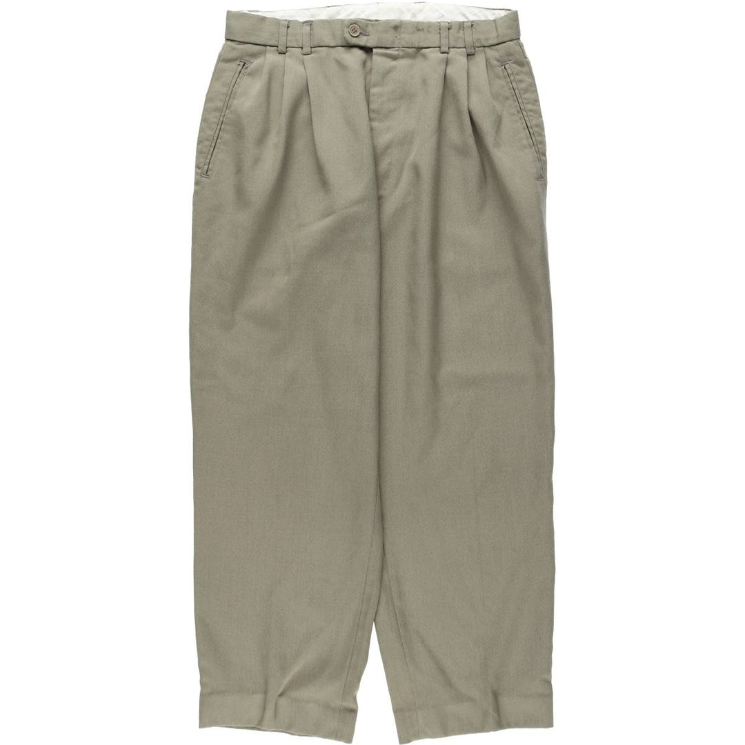 80s-90'S RISERVA Three-Pleat Slacks Pants Men's W32 (approx.) Vintage unclear gray type Vintage Second Hand