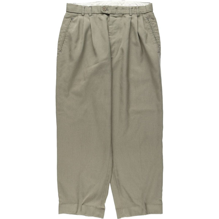 80s-90'S RISERVA Three-Pleat Slacks Pants Men's W32 (approx.) Vintage unclear gray type Vintage Second Hand