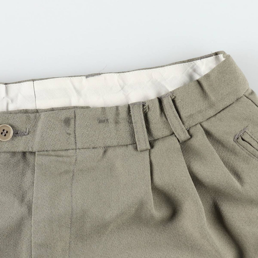 80s-90'S RISERVA Three-Pleat Slacks Pants Men's W32 (approx.) Vintage unclear gray type Vintage Second Hand