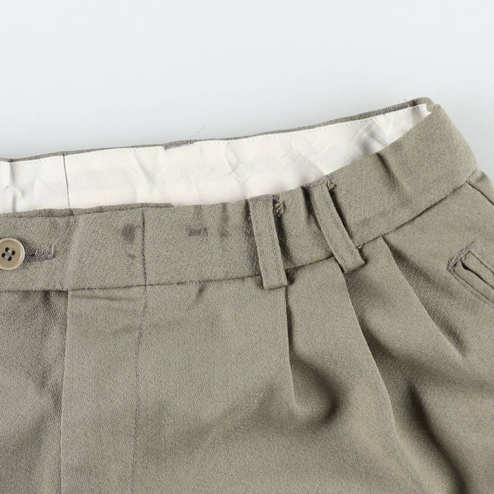 80s-90'S RISERVA Three-Pleat Slacks Pants Men's W32 (approx.) Vintage unclear gray type Vintage Second Hand