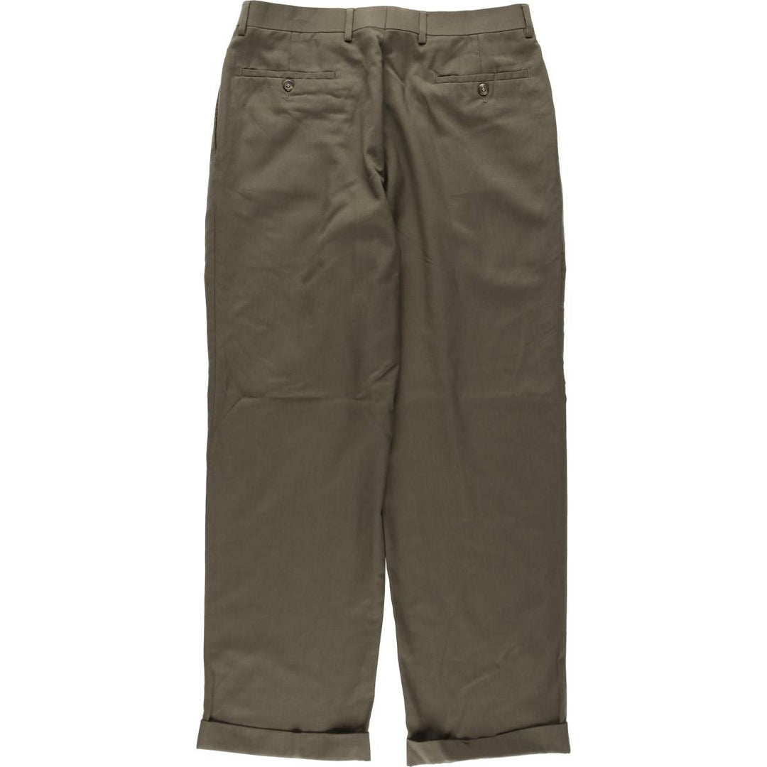 Ralph Lauren LAUREN TOTAL COMFORT Two-pleat wool pants slacks for men, equivalent to W34 wool Khaki type Vintage Second Hand