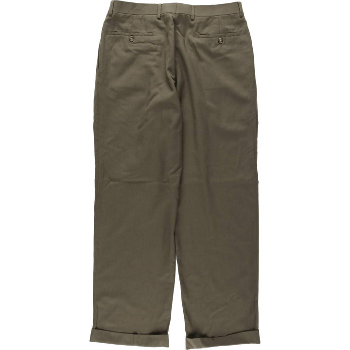 Ralph Lauren LAUREN TOTAL COMFORT Two-pleat wool pants slacks for men, equivalent to W34 wool Khaki type Vintage Second Hand