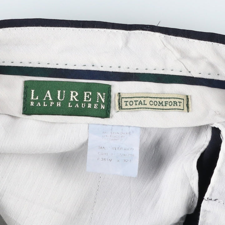 Ralph Lauren LAUREN wool trousers/slacks for men, size W35 (approx.) wool navy blue type Vintage Second Hand