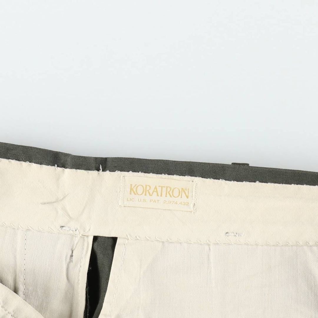 1960s-1970'S KORATRON slacks pants, men's size W36 (approx.), vintage. unclear Khaki type Vintage Second Hand