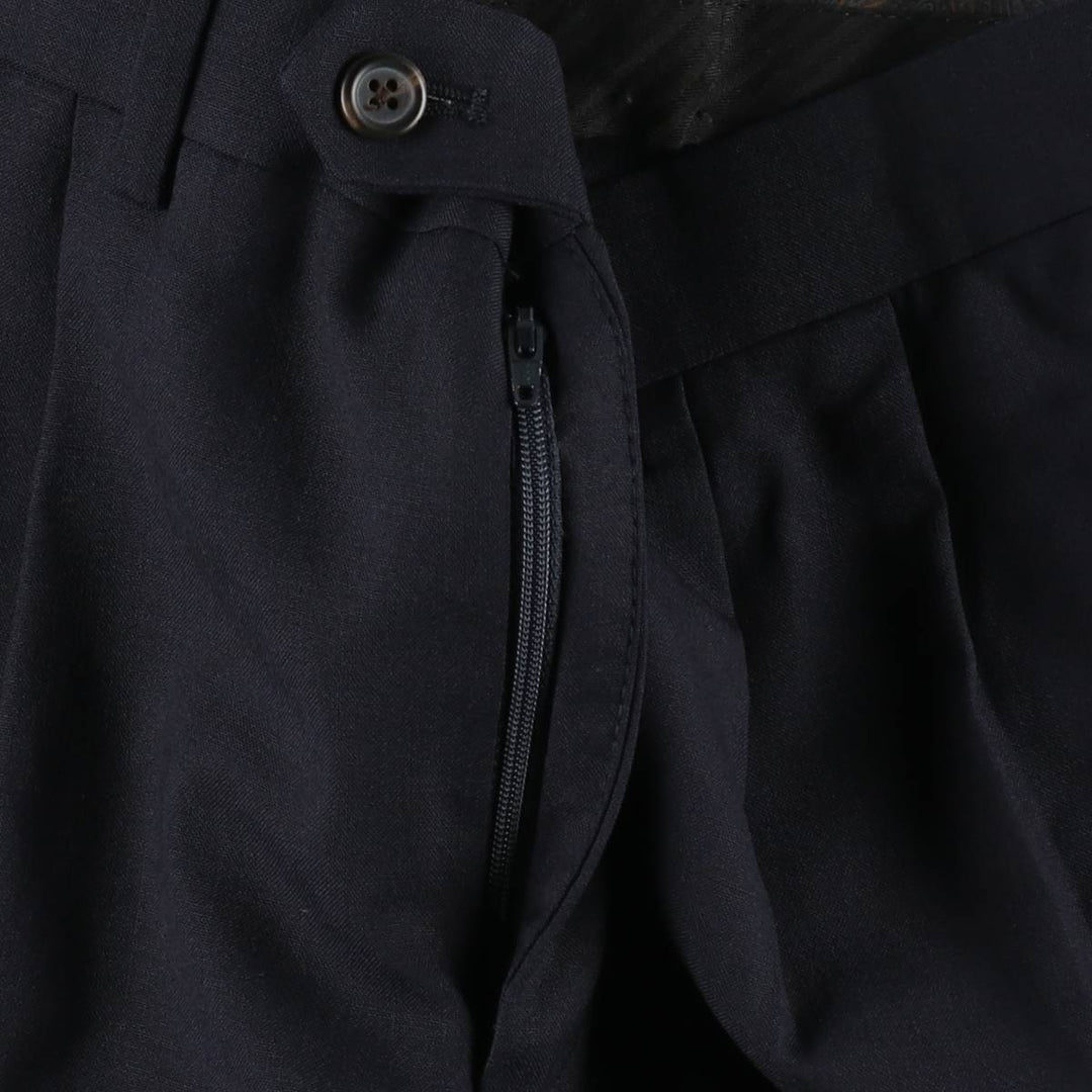 Ralph Lauren LAUREN Lauren Two-pleat wool pants slacks for men, equivalent to W34 wool navy blue type Vintage Second Hand