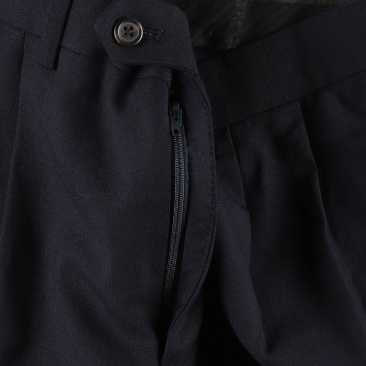 Ralph Lauren LAUREN Lauren Two-pleat wool pants slacks for men, equivalent to W34 wool navy blue type Vintage Second Hand