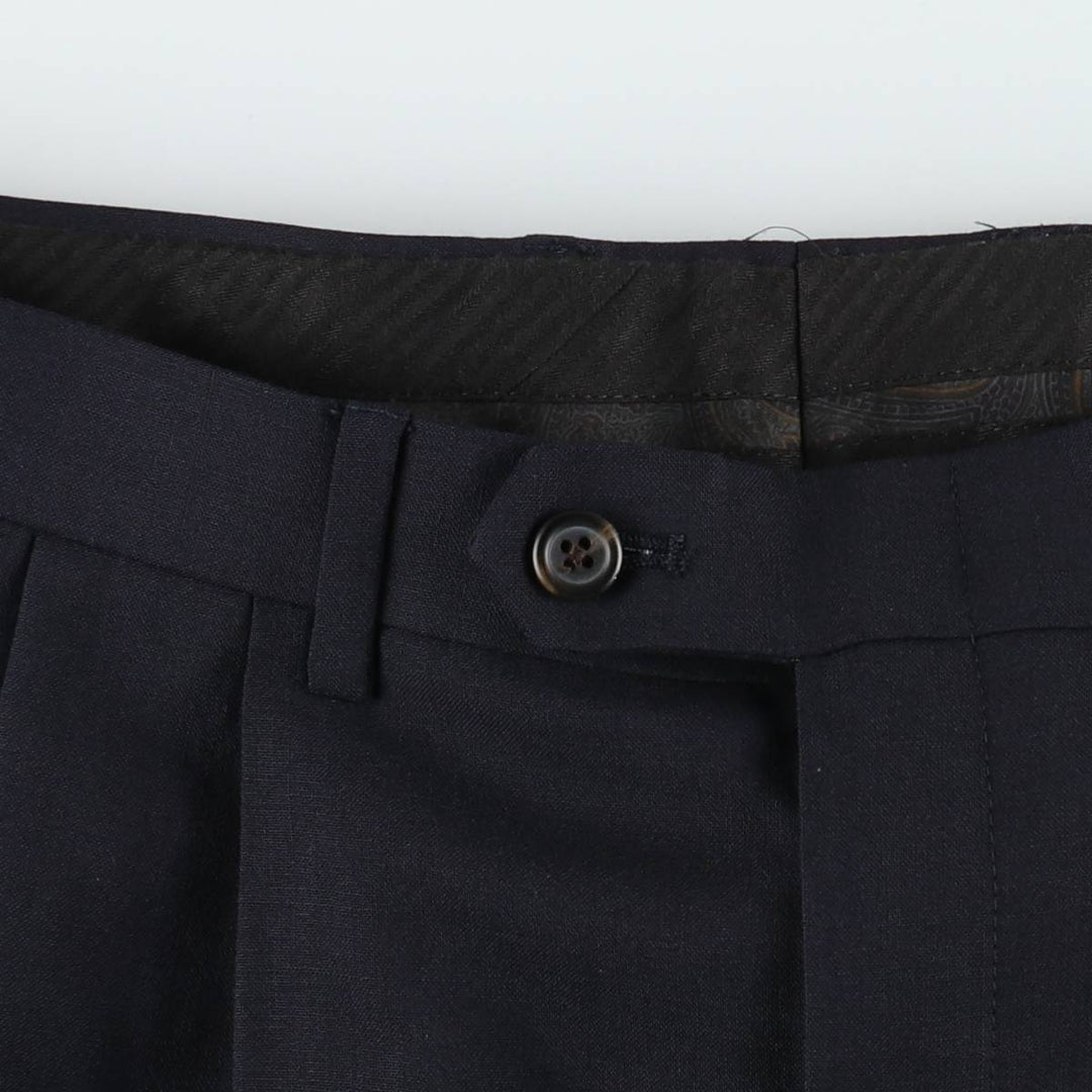 Ralph Lauren LAUREN Lauren Two-pleat wool pants slacks for men, equivalent to W34 wool navy blue type Vintage Second Hand