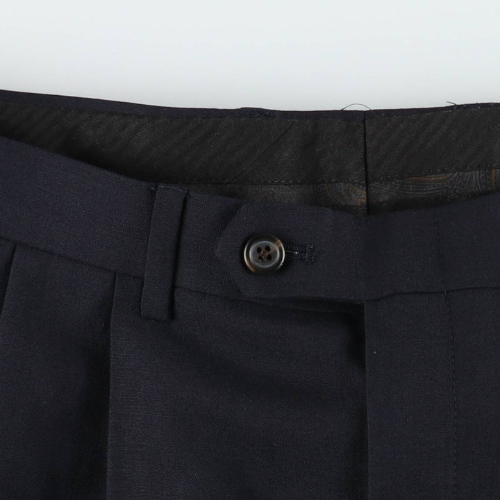 Ralph Lauren LAUREN Lauren Two-pleat wool pants slacks for men, equivalent to W34 wool navy blue type Vintage Second Hand