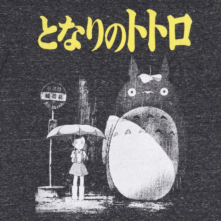 My Neighbor Totoro Anime Character Print T-Shirt (Men's Size M) cotton black type Vintage Second Hand
