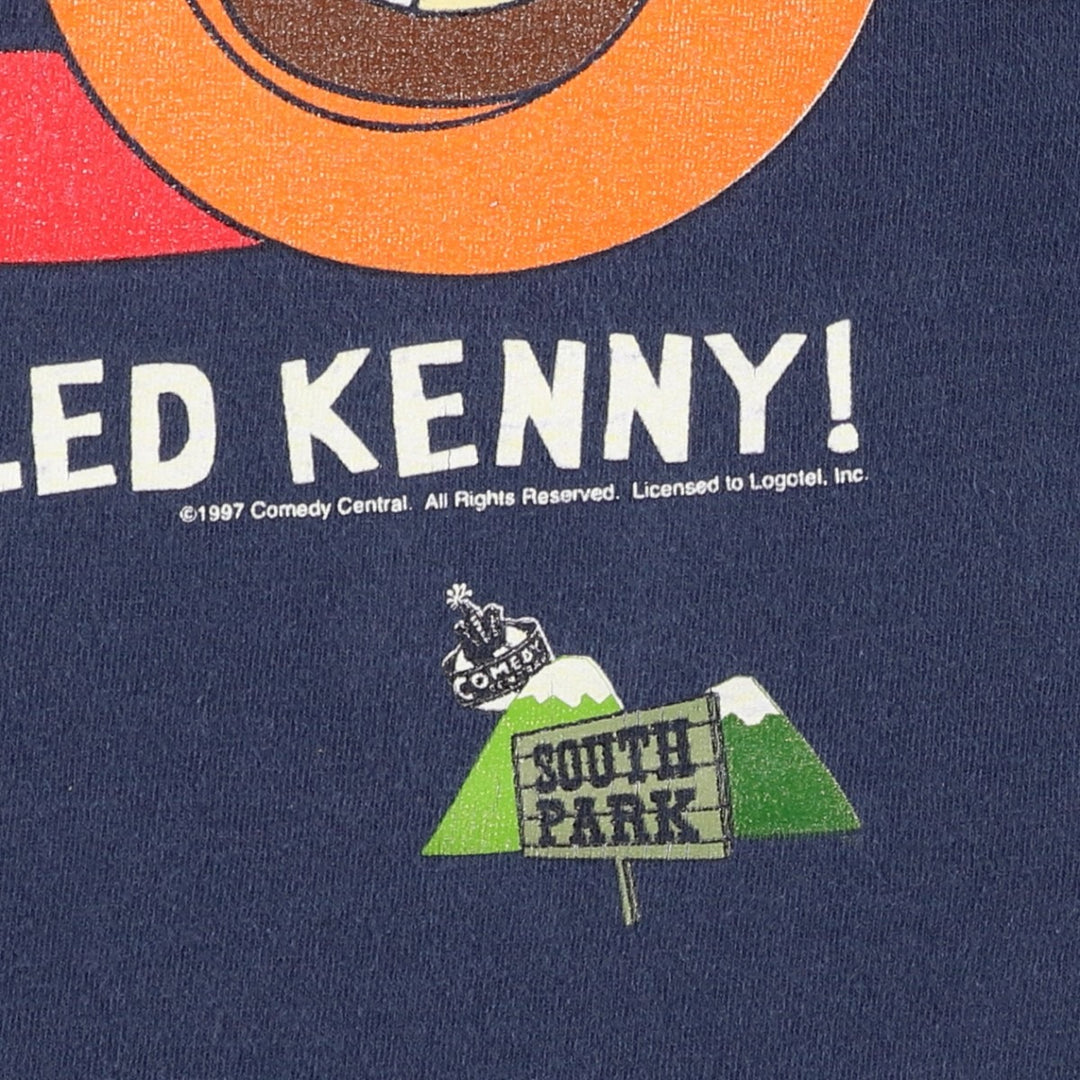 90'S TULTEX SOUTH PARK Character Print T-Shirt, Men's XL (approx.), Vintage cotton navy blue type Vintage Second Hand