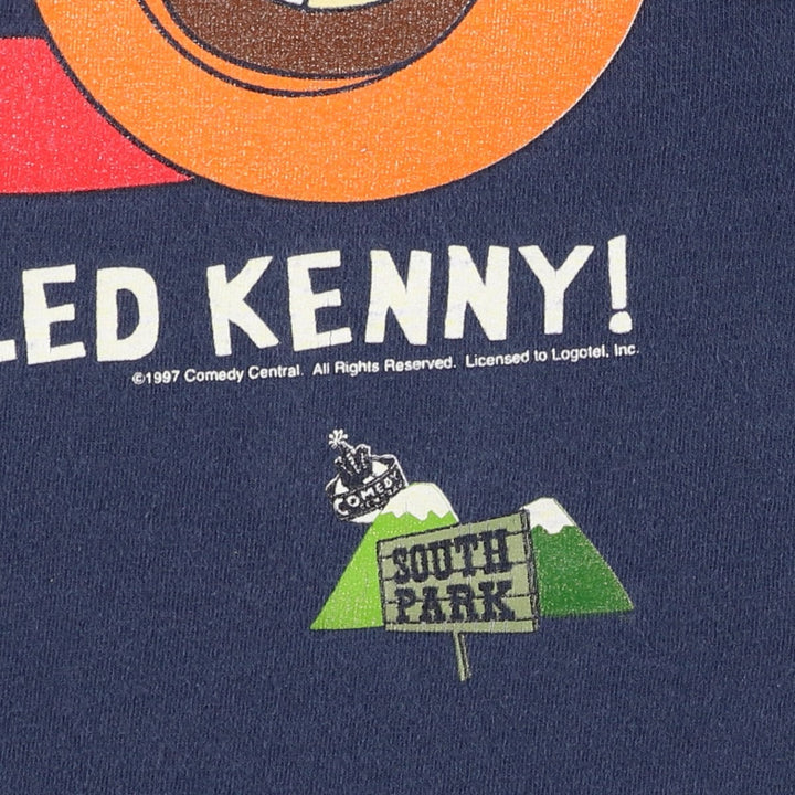 90'S TULTEX SOUTH PARK Character Print T-Shirt, Men's XL (approx.), Vintage cotton navy blue type Vintage Second Hand