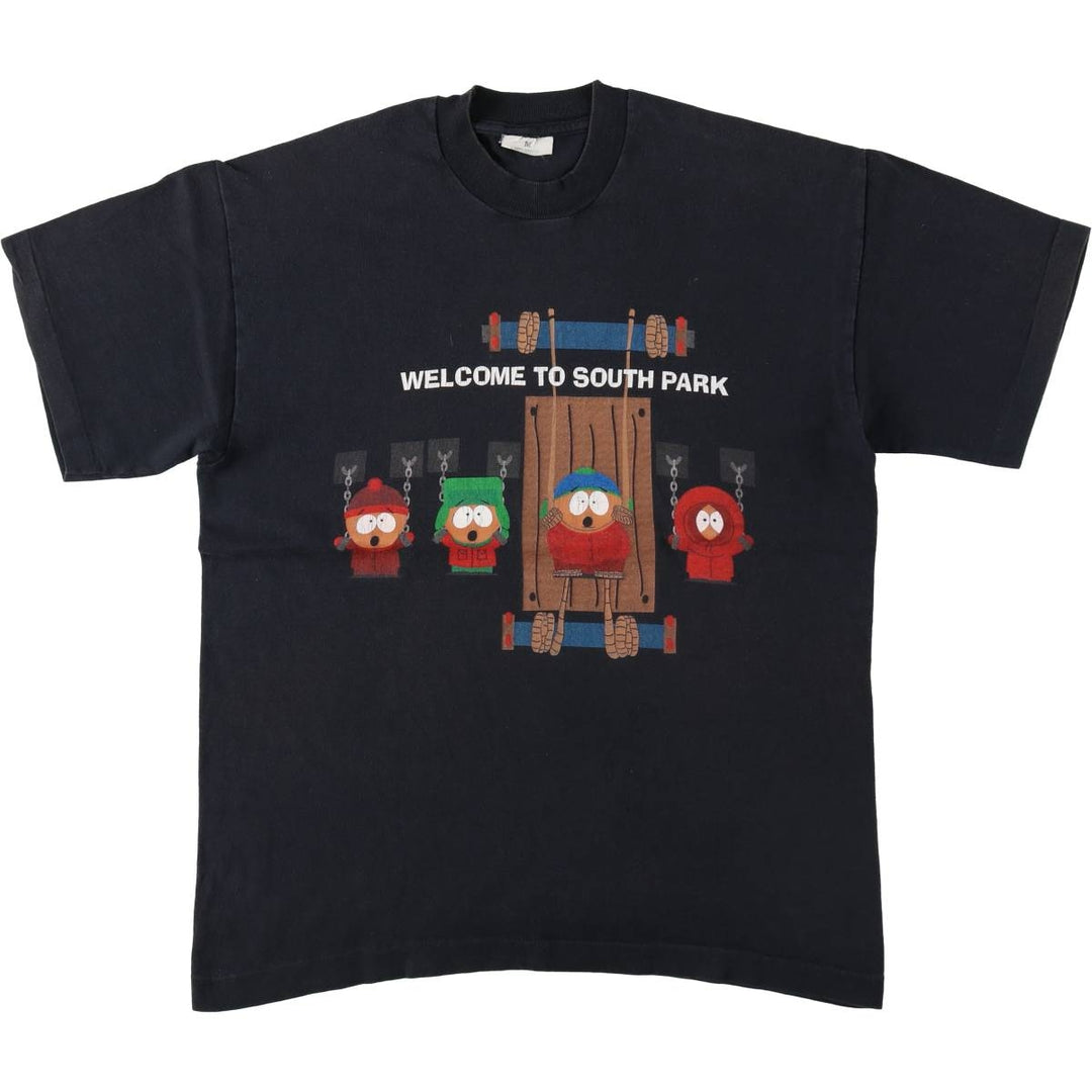 ~90'S SOUTH PARK Character Print T-Shirt, Men's Size M (Equivalent), Vintage cotton black type Vintage Second Hand