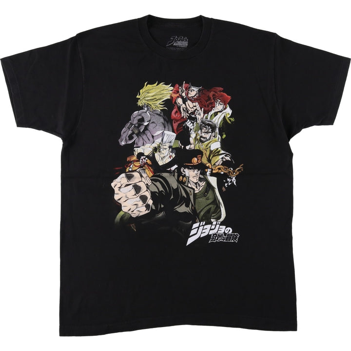 JoJo's Bizarre Adventure JoJo's Bizarre Adventure Anime Character Print T-Shirt Men's L size cotton black type Vintage Second Hand