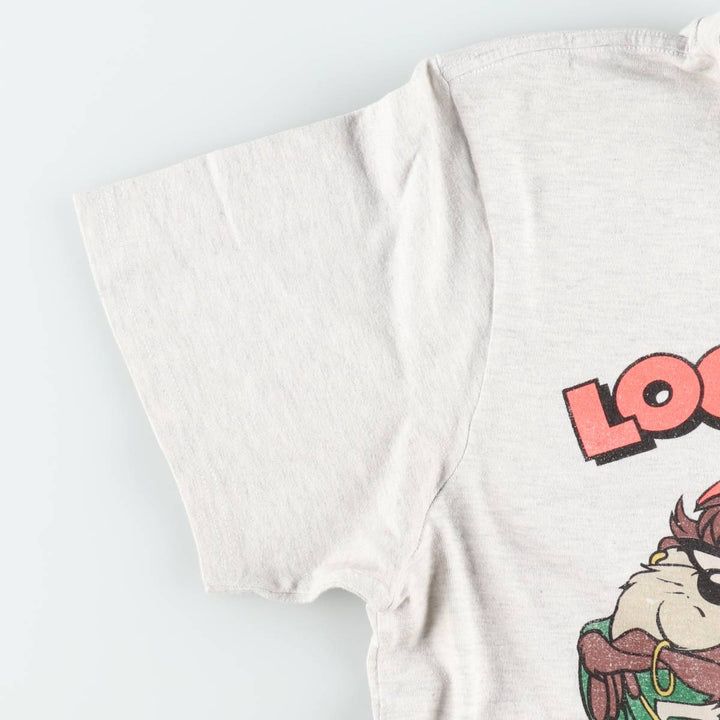 ~90'S LOONEY TUNES Character Print T-Shirt, Men's Size S (Equivalent), Vintage cotton gray type Vintage Second Hand