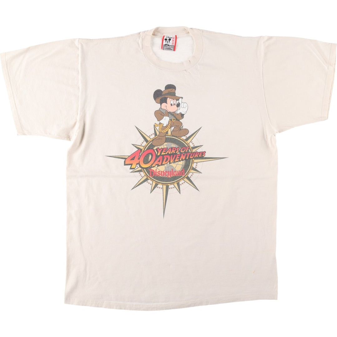90'S Disney Designs MICKEY MOUSE character print T-shirt, Made in USA, Men's XL equivalent, Vintage cotton white type Vintage Second Hand