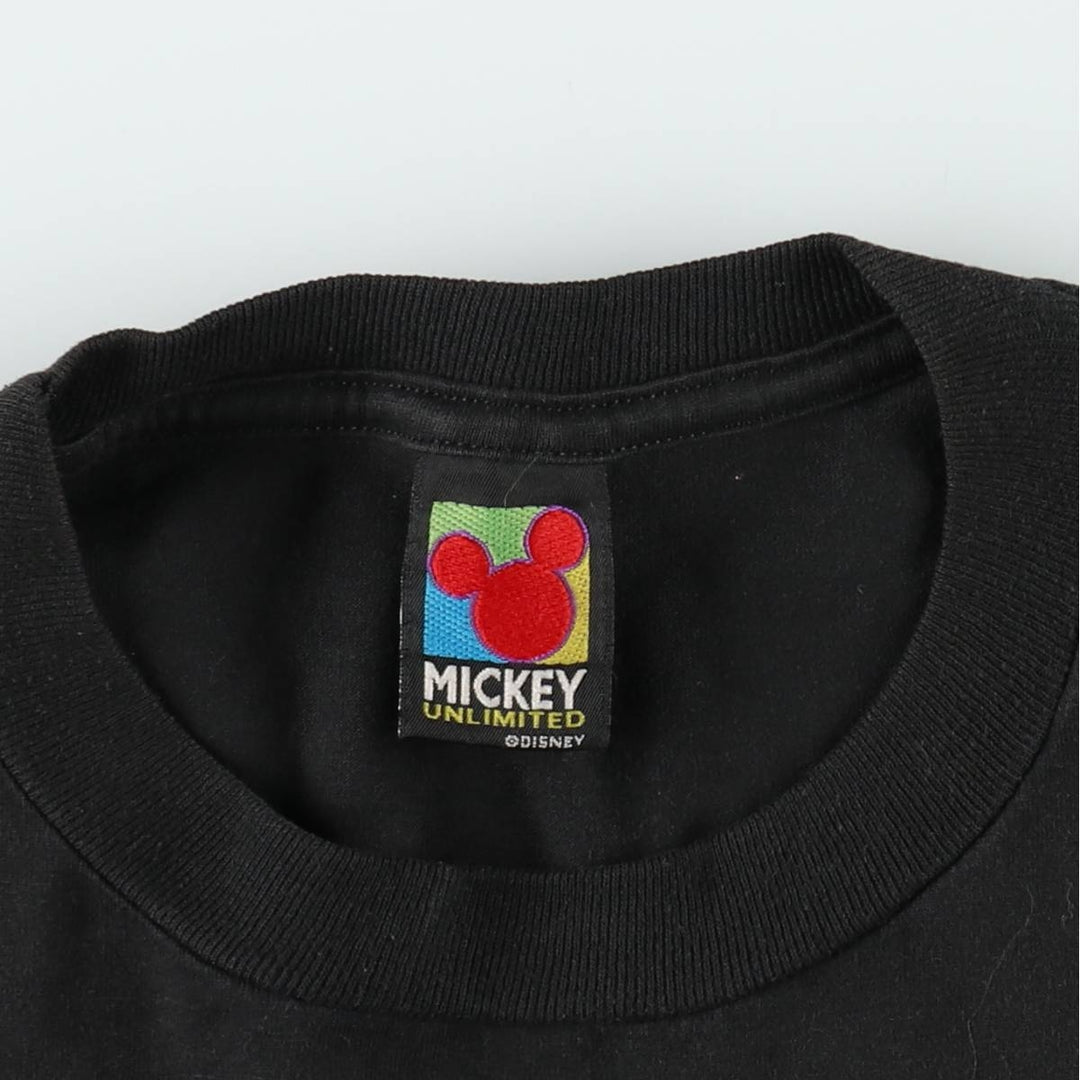 MICKE UNLIMITED MICKEY MOUSE Mickey Mouse Character Print T-Shirt, Men's Size L (approx.) unclear black type Vintage Second Hand