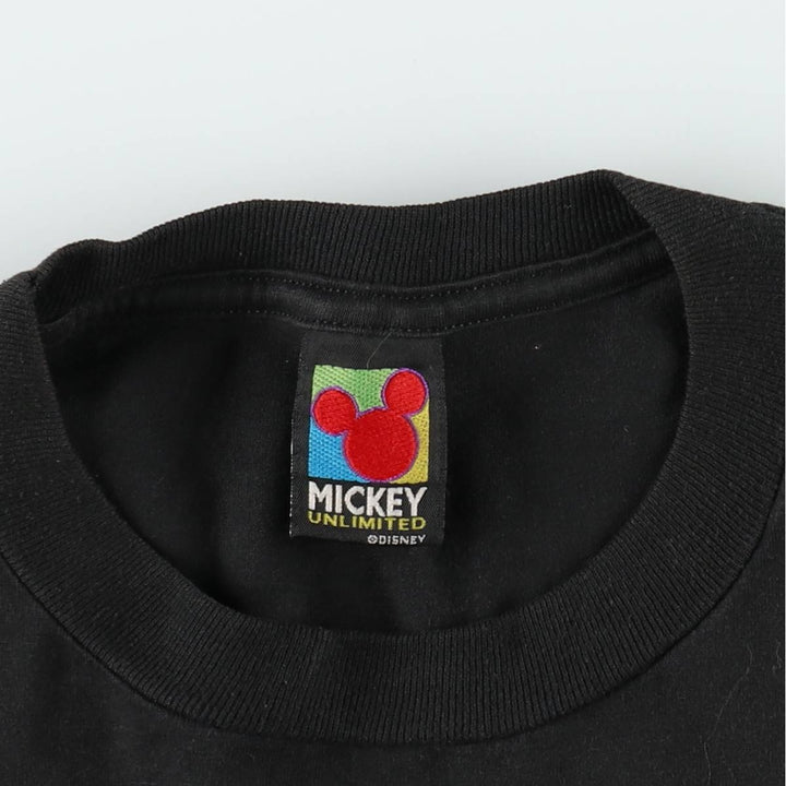 MICKE UNLIMITED MICKEY MOUSE Mickey Mouse Character Print T-Shirt, Men's Size L (approx.) unclear black type Vintage Second Hand
