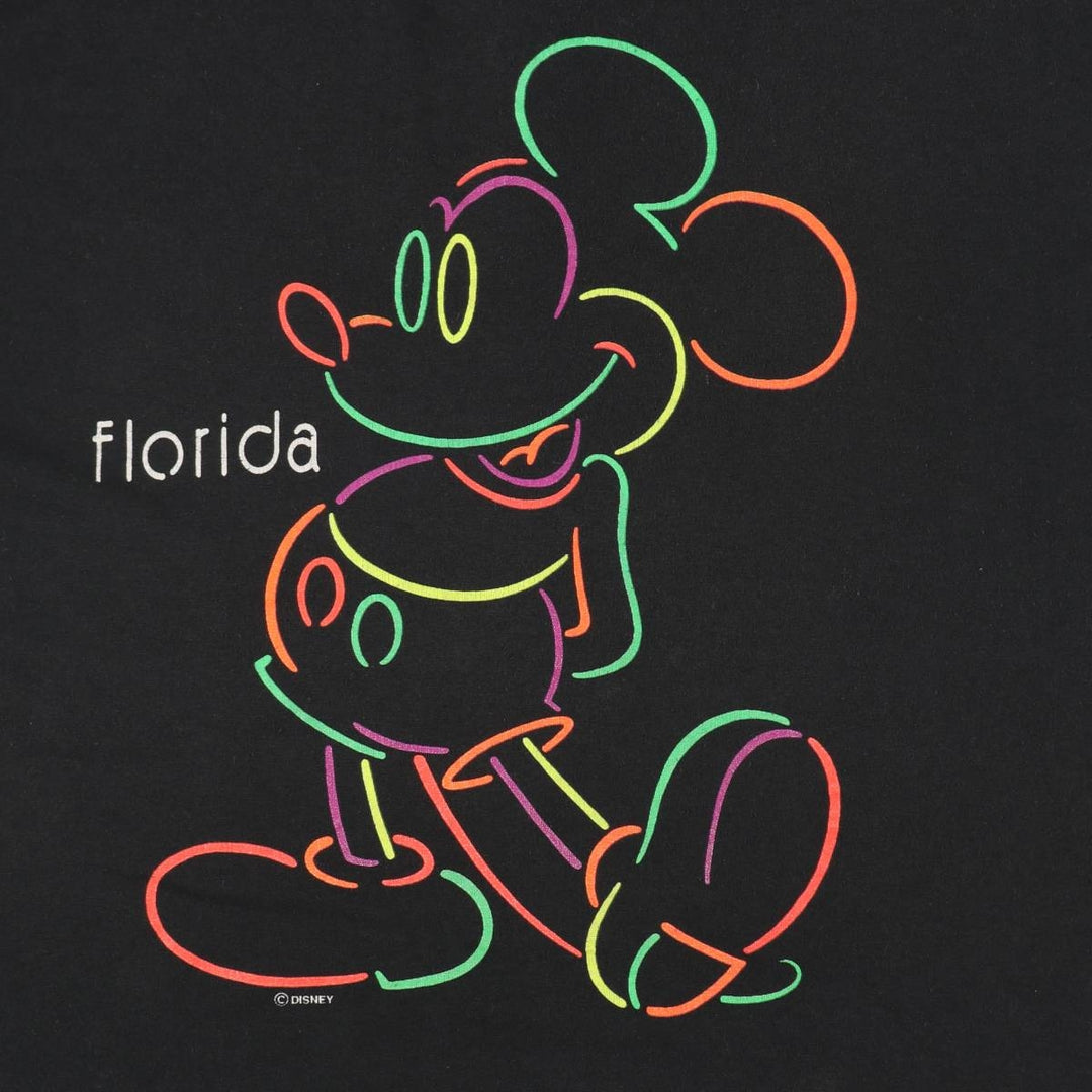 MICKE UNLIMITED MICKEY MOUSE Mickey Mouse Character Print T-Shirt, Men's Size L (approx.) unclear black type Vintage Second Hand