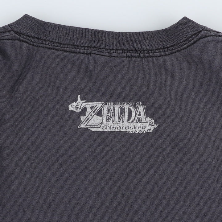 2000'S Delta Zelda The Legend of Zelda Anime Character Print T-Shirt (Men's Size M) cotton black type Vintage Second Hand