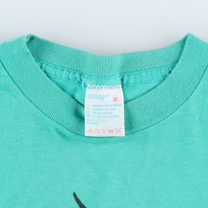 80'S ARTEX Looney Tunes Sylvester Cat Character Print T-Shirt, Made in USA, Men's Size M (Equivalent), Vintage cotton turquoise blue Vintage Second Hand