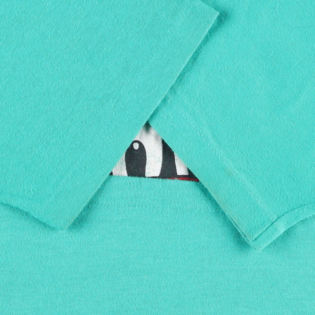 80'S ARTEX Looney Tunes Sylvester Cat Character Print T-Shirt, Made in USA, Men's Size M (Equivalent), Vintage cotton turquoise blue Vintage Second Hand