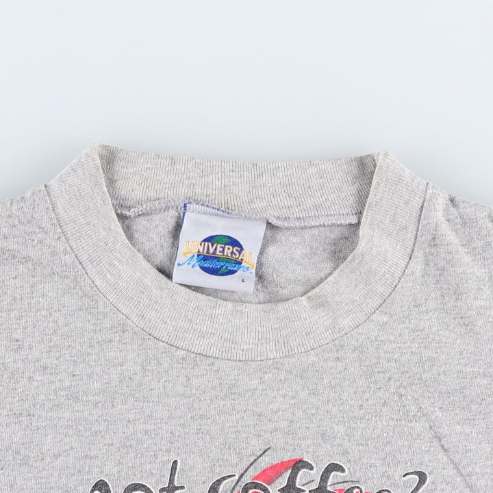 Universal Studios Woody Woodpecker Anime Character Print T-Shirt (Men's Size L) unclear gray type Vintage Second Hand