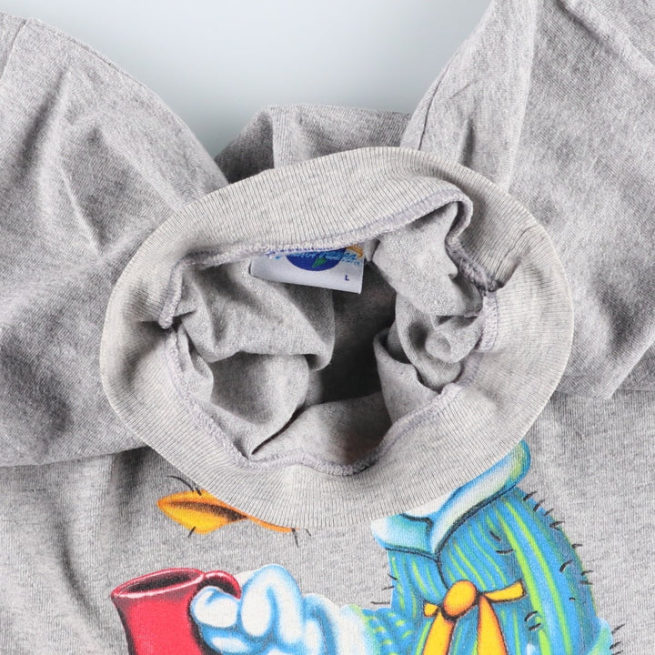 Universal Studios Woody Woodpecker Anime Character Print T-Shirt (Men's Size L) unclear gray type Vintage Second Hand