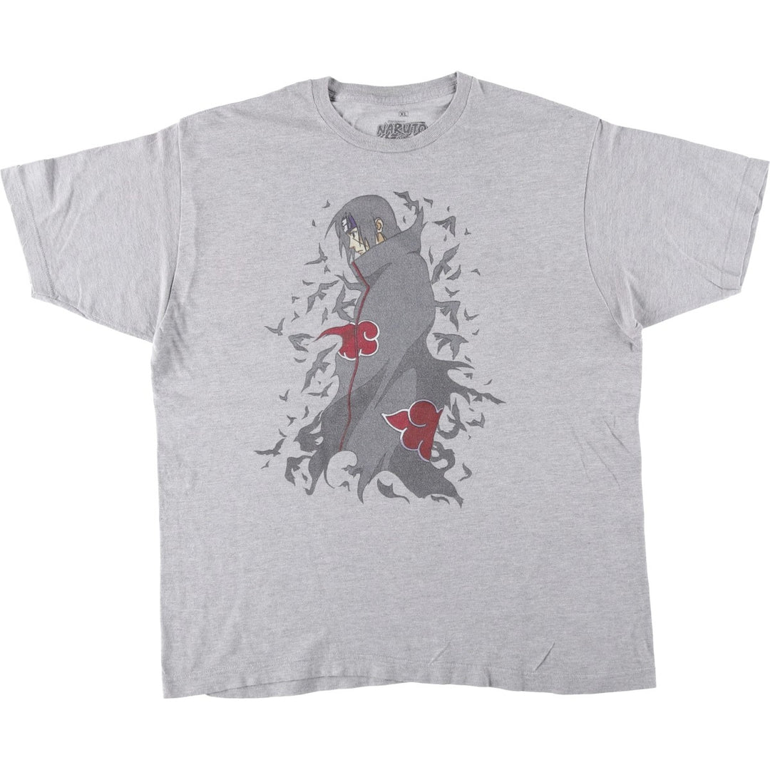 2000'S NARUTO SHIPPUDEN Naruto Shippuden Uchiha Itachi Anime Character Print T-Shirt Men's XL cotton gray type Vintage Second Hand