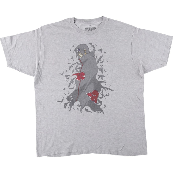 2000'S NARUTO SHIPPUDEN Naruto Shippuden Uchiha Itachi Anime Character Print T-Shirt Men's XL cotton gray type Vintage Second Hand