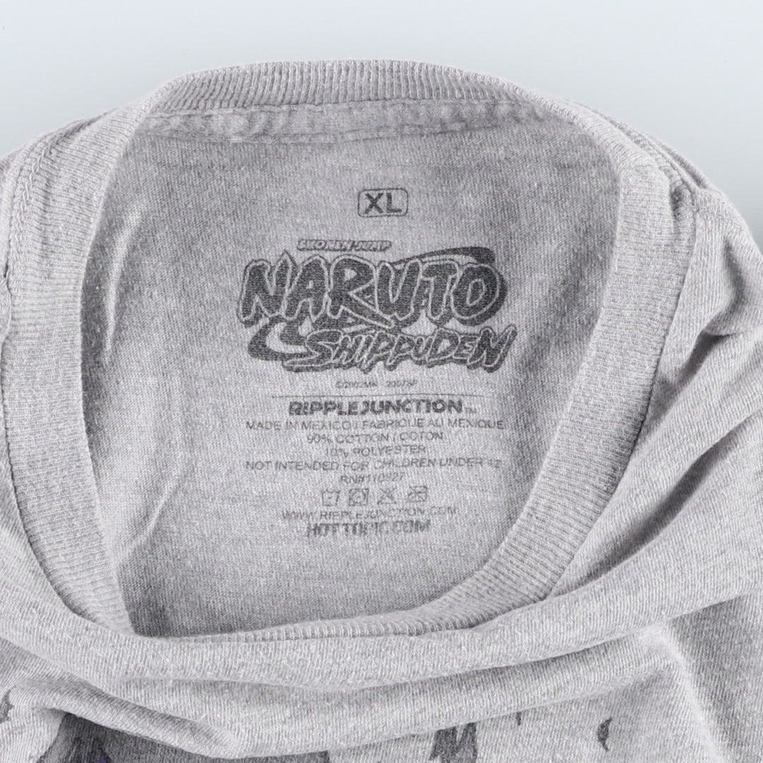 2000'S NARUTO SHIPPUDEN Naruto Shippuden Uchiha Itachi Anime Character Print T-Shirt Men's XL cotton gray type Vintage Second Hand