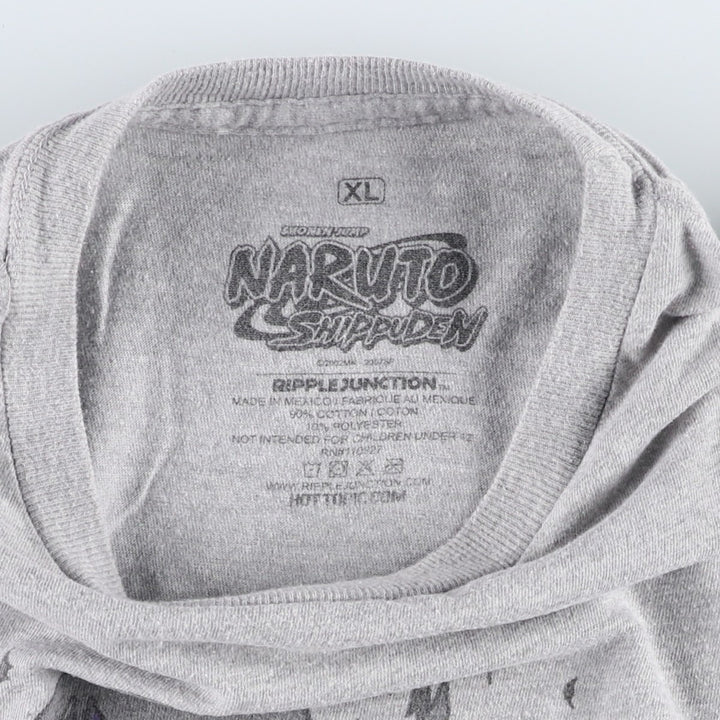 2000'S NARUTO SHIPPUDEN Naruto Shippuden Uchiha Itachi Anime Character Print T-Shirt Men's XL cotton gray type Vintage Second Hand