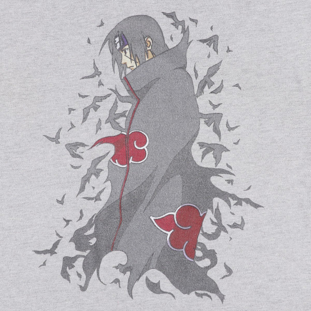 2000'S NARUTO SHIPPUDEN Naruto Shippuden Uchiha Itachi Anime Character Print T-Shirt Men's XL cotton gray type Vintage Second Hand